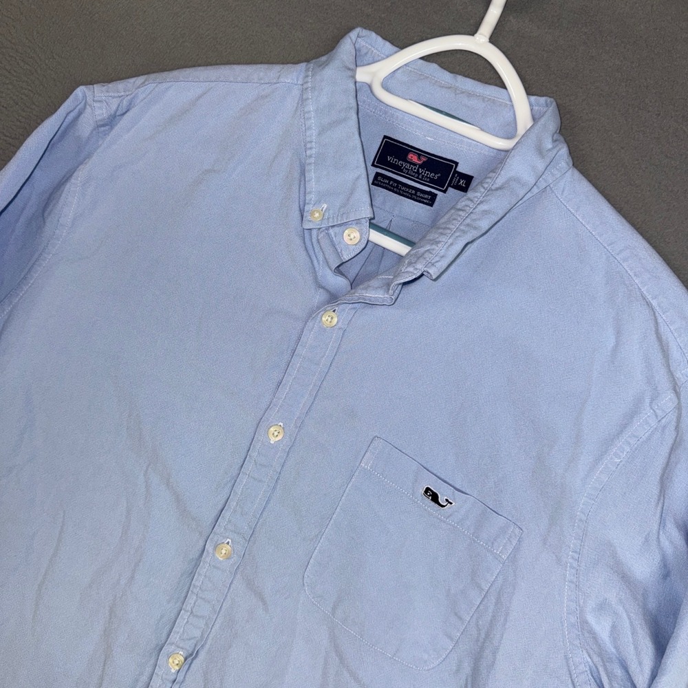 Vineyard Vines Shirt Mens XL Light Blue Slim Fit Tucker Stretch Button Down